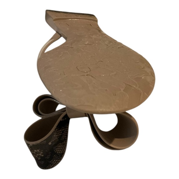 Valentino Garavani Women’s Lace Print Rubber Slides With Bow Slip On Size 39/9 - Picture 13 of 16